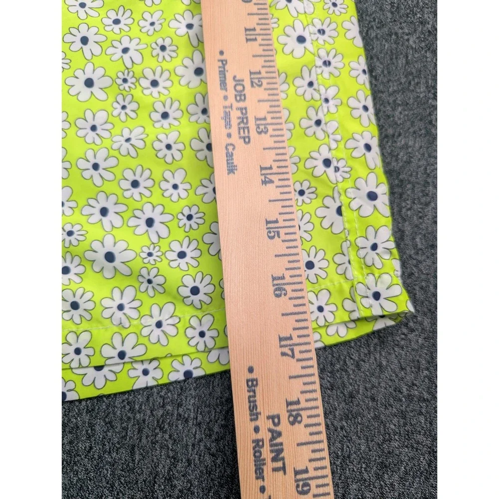 Tiki New Mens XXL Swim Trunks Neon Lime Green‎ Daisy Floral Made in Italy Shorts